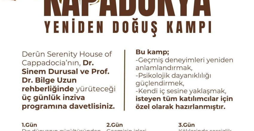 Kapadokya Yeniden Doğuş Kampı 26-27-28 Aralık